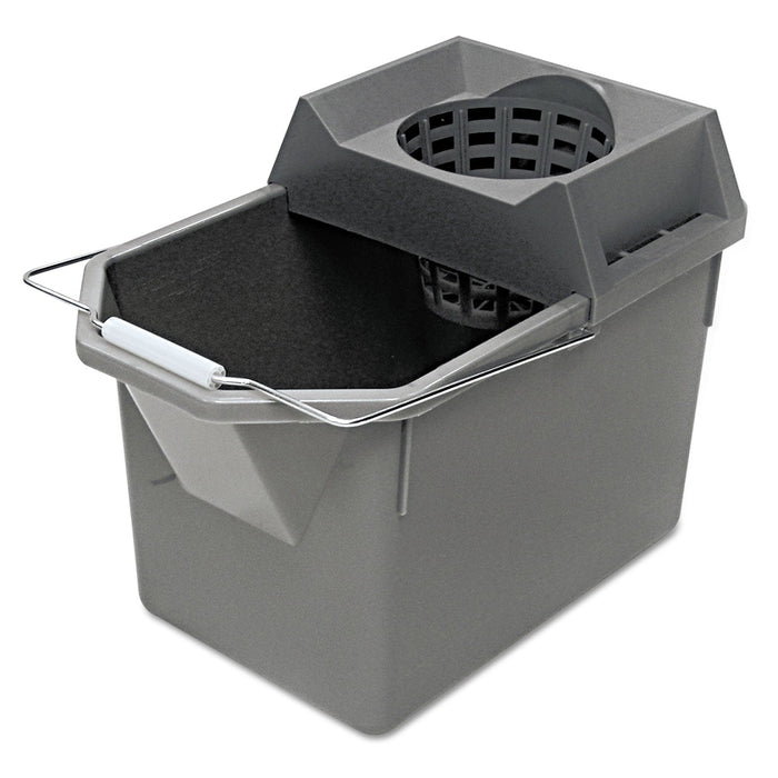 Rubbermaid Pail/Strainer Combination, 15 qt, Steel Gray