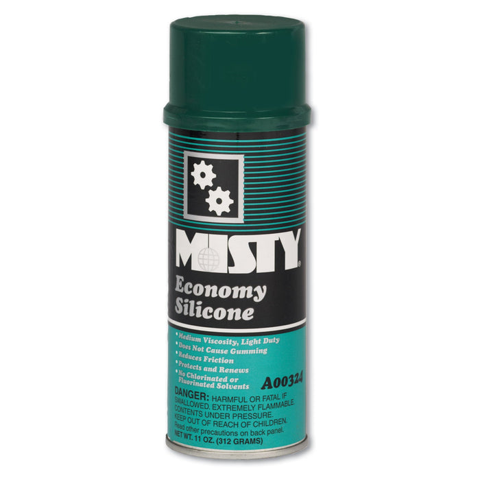 Misty Economy Silicone Spray Lubricant, 11 oz Aerosol Can, 12/Carton
