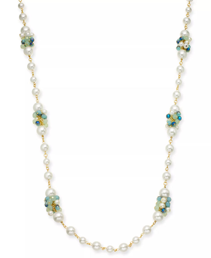 Charter Club Gold-Tone Imitation Pearl & Shaky Bead Strand Necklace by Vanessa Jane