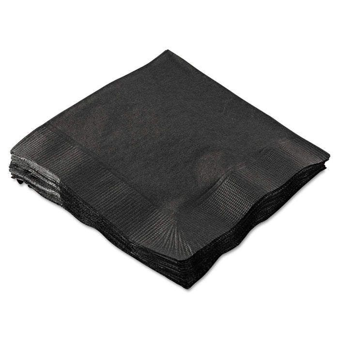 Hoffmaster Beverage Napkins, 2-Ply, 9 1/2 x 9 1/2, Black, 1000/Carton
