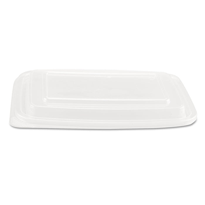 Genpak Microwave Safe Container Lid, Fits 24-32 oz, Rectangular, Clear, Plastic, 75/Bag, 4 Bags/Carton