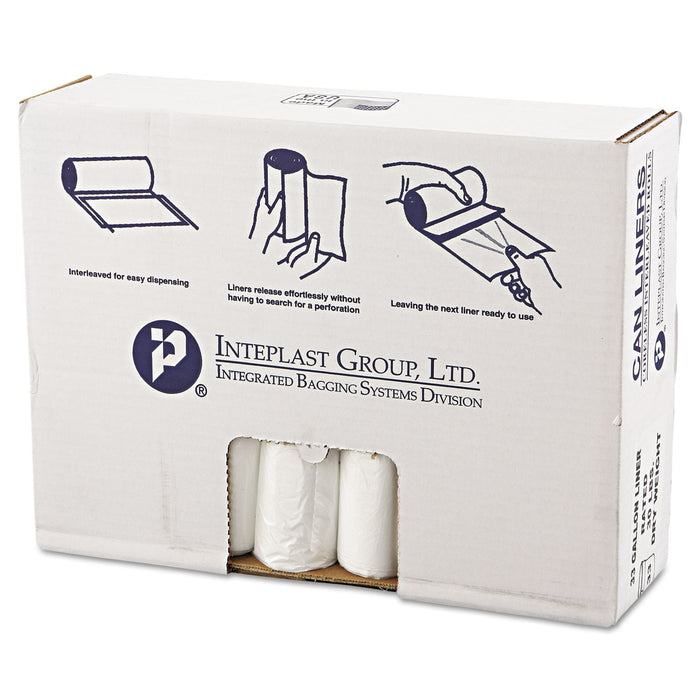 Inteplast Group High-Density Commercial Can Liners Value Pack, 33 gal, 10 microns, 33" x 39", Clear, 500/Carton