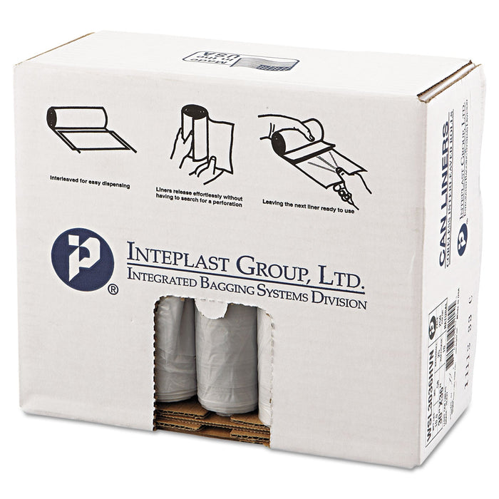 Inteplast Group Low-Density Commercial Can Liners, 30 gal, 0.58 mil, 30" x 36", Clear, 250/Carton