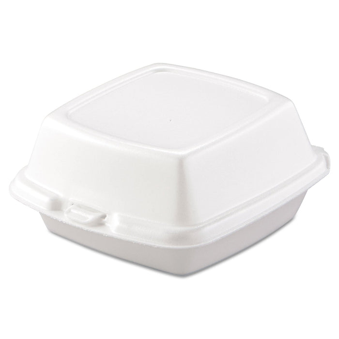 Dart Foam Hinged Lid Containers, 6 x 5.78 x 3, White, 500/Carton