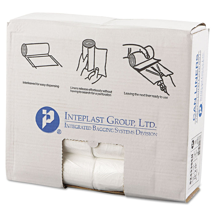 Inteplast Group High-Density Commercial Can Liners, 16 gal, 6 microns, 24" x 33", Natural, 1,000/Carton