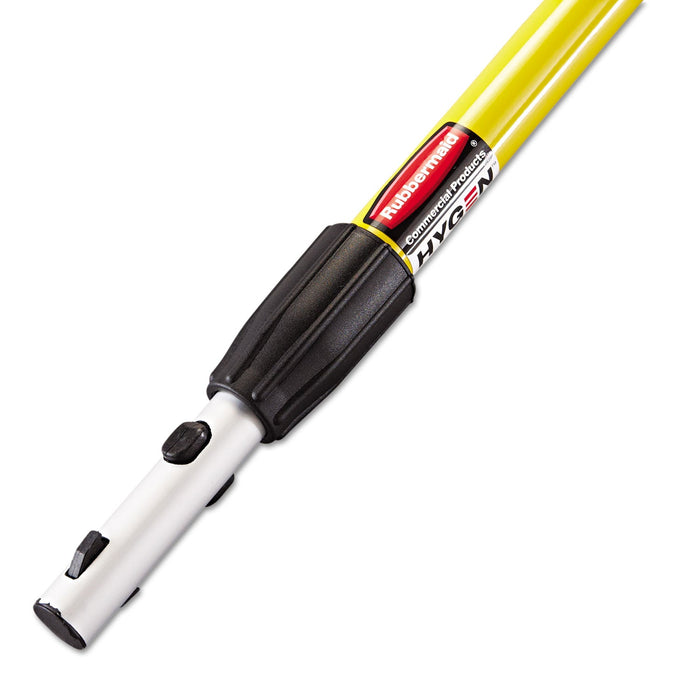 Rubbermaid HYGEN Quick-Connect Extension Handle, 48" to 72", Yellow/Black