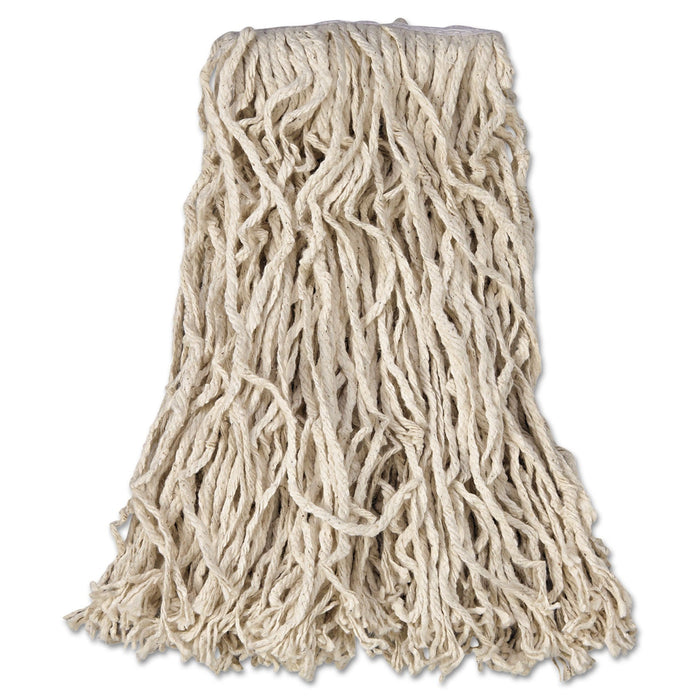 Rubbermaid Economy Cut-End Cotton Wet Mop Head, 16oz, 1" Band, White, 12/Carton