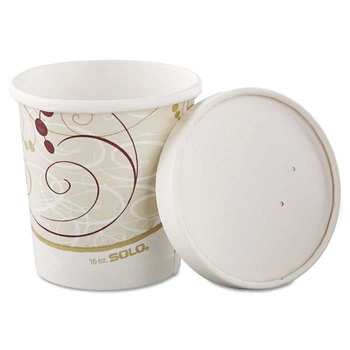 Dart Flexstyle Double Poly Paper Container/Lid Combo, 16 oz, Symphony, 25 Combos/Sleeve, 10 Sleeves/Carton
