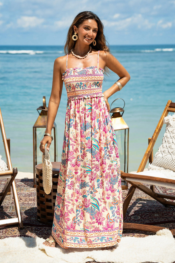 Cupshe Womens Papaya Punch Floral Maxi Beach Dress , Small by Vanessa Jane