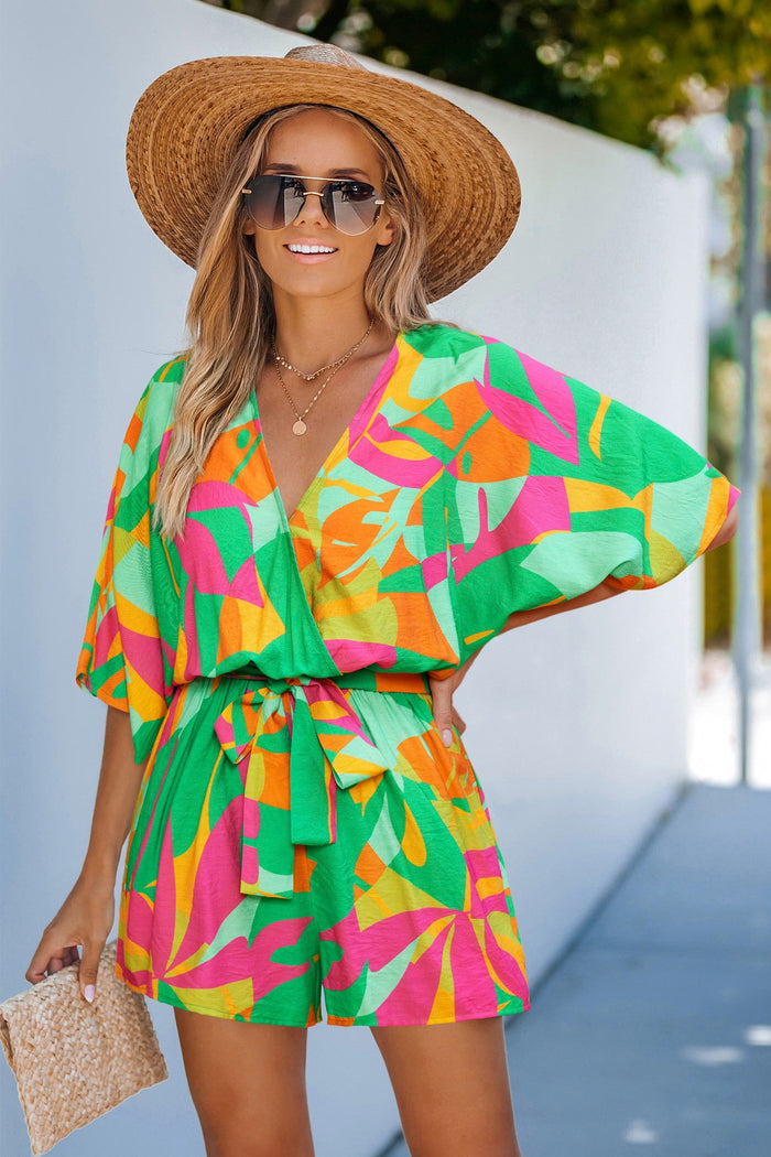 CUPSHE Beach Calling Tropical Romper, Large by Vanessa Jane