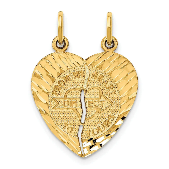 14k Gold 2 Piece Break-apart Charm Pendant by Fine Color Jewels