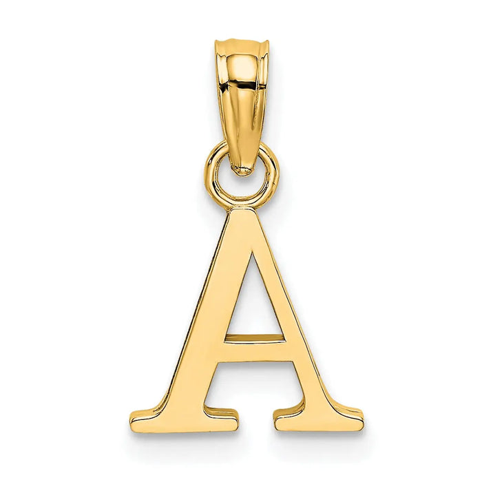 14k Gold Block Initial Letter Pendants by Fine Color Jewels