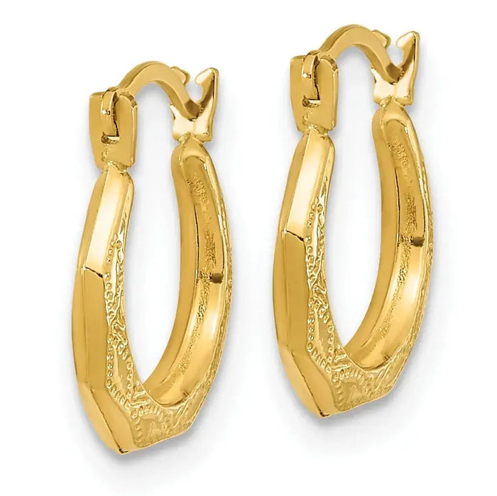 14k Gold Hinged Shrimp Earrings by Fine Color Jewels