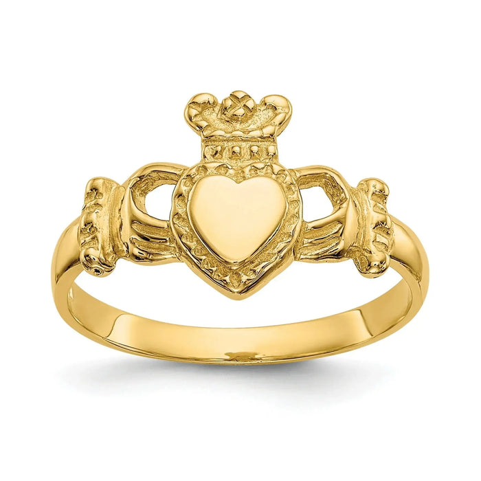 14k Gold Irish Claddagh Ring by Fine Color Jewels