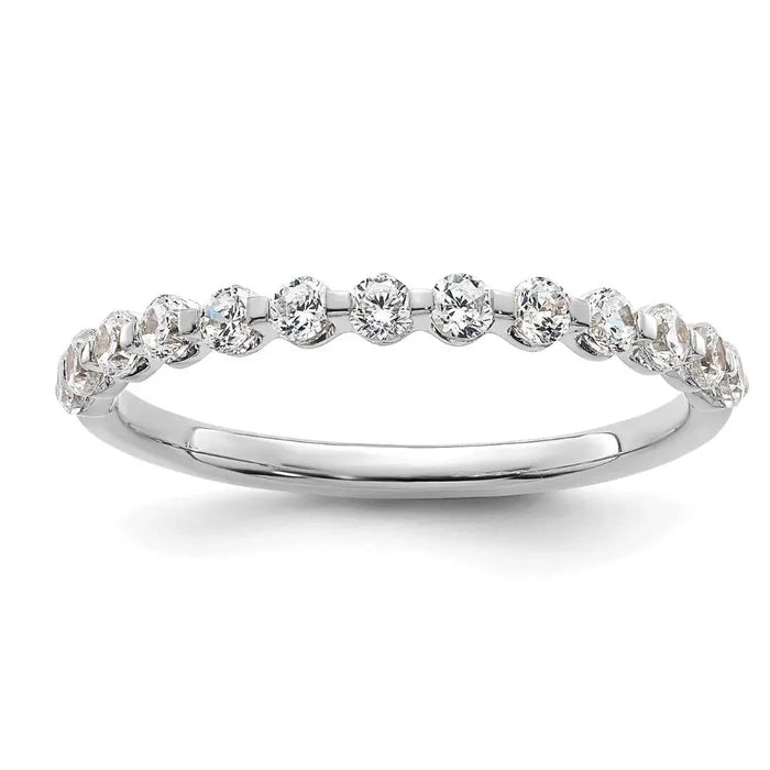 14K Gold Lab Grown Diamond Half Eternity Band Ring by Fine Color Jewels