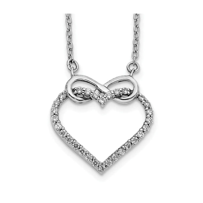 14k Gold Lab Grown Diamond Infinity Heart Necklace by Fine Color Jewels