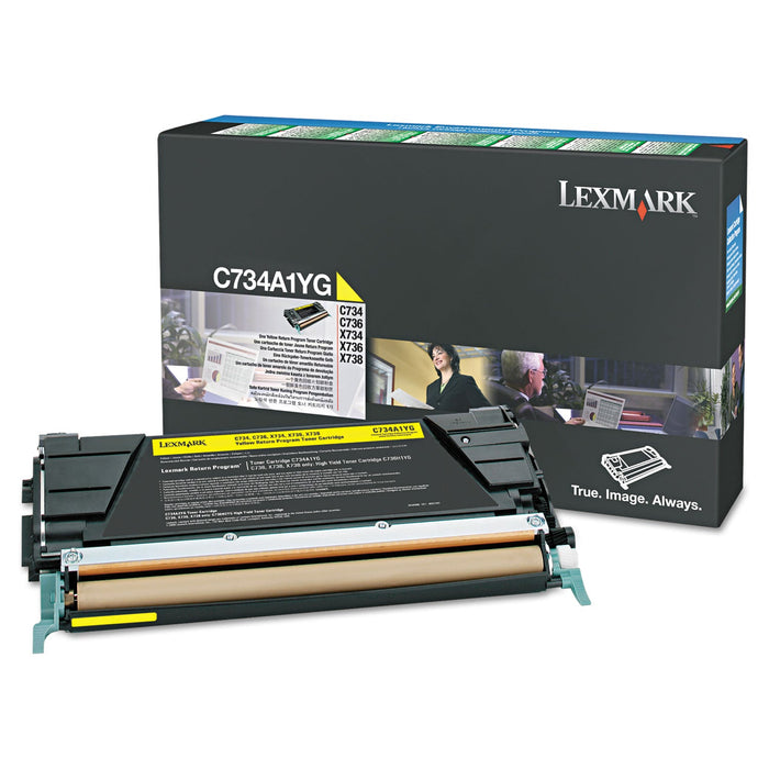 Lexmark C748H1YG Return Program High-Yield Toner, 10,000 Page-Yield, Yellow