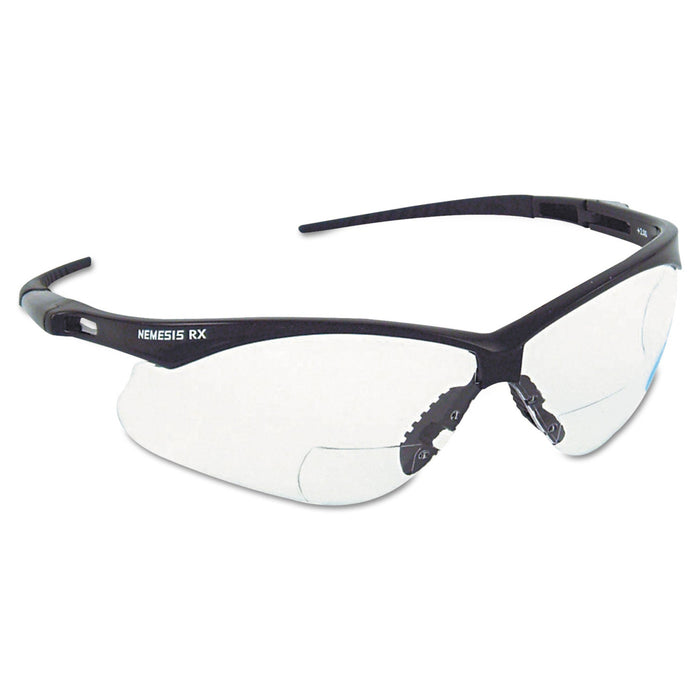 KleenGuard V60 Nemesis Rx Reader Safety Glasses, Black Frame, Clear Lens, +1.5 Diopter Strength