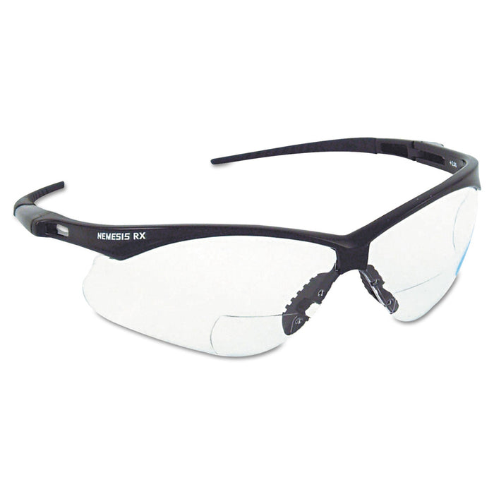 KleenGuard V60 Nemesis Rx Reader Safety Glasses, Black Frame, Smoke Lens, +2.0 Diopter Strength