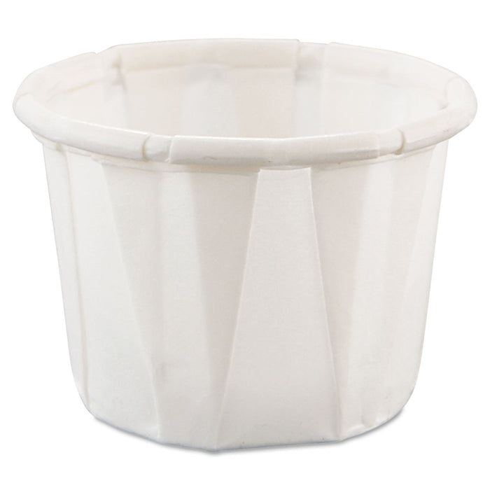 Dart Paper Portion Cups, 0.5 oz, White, 250/Bag, 20 Bags/Carton
