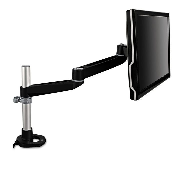 3M Dual Monitor Swivel Arm, 360 Degree Rotation, +15 Degree/-90 Degree Tilt, 180 Degree Pan, Black/Gray, Supports 30 lb