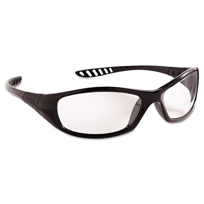 KleenGuard V40 HellRaiser Safety Glasses, Black Frame, Clear Anti-Fog Lens