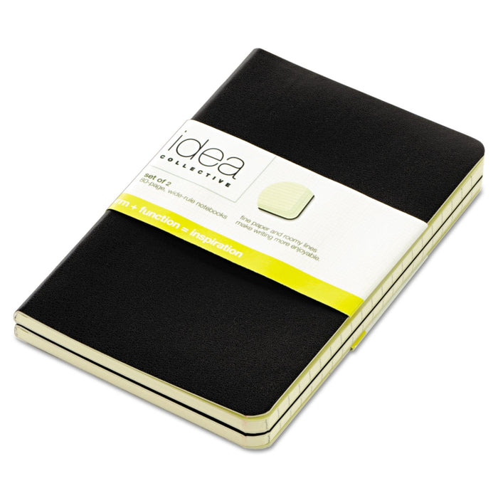 TOPS Idea Collective Journal, Soft Cover, 1 Subject, Wide/Legal Rule, Black Cover, 5.5 x 3.5, 40 Sheets, 2/Pack