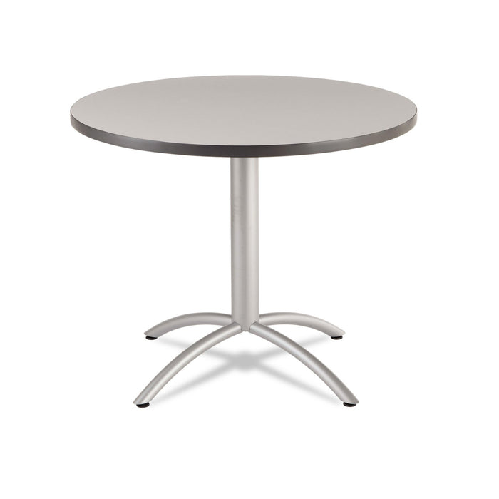 Iceberg CafeWorks Table, Cafe-Height, Round Top, 36" Diameter x 30h, Gray/Silver