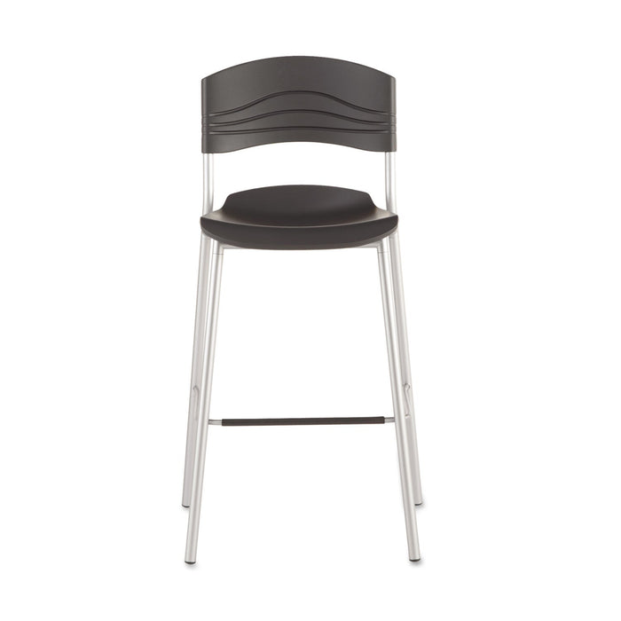 Iceberg CafeWorks Stool, Supports Up to 225 lb, Graphite Seat/Back, Silver Base