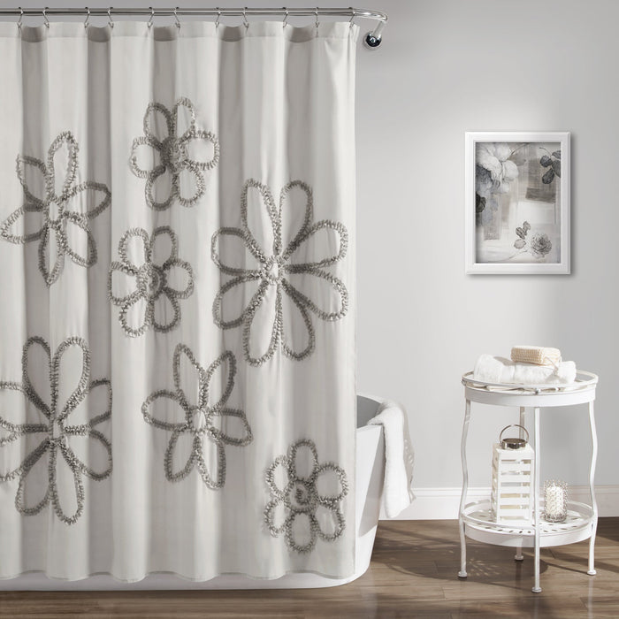 Lush Decor Ruffle Flower Shower Curtain by Vanessa Jane
