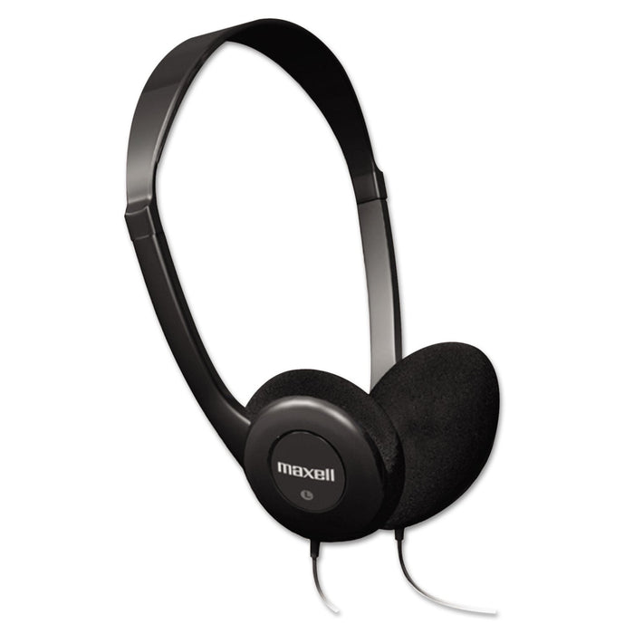 Maxell HP-100 Headphones, 4 ft Cord, Black