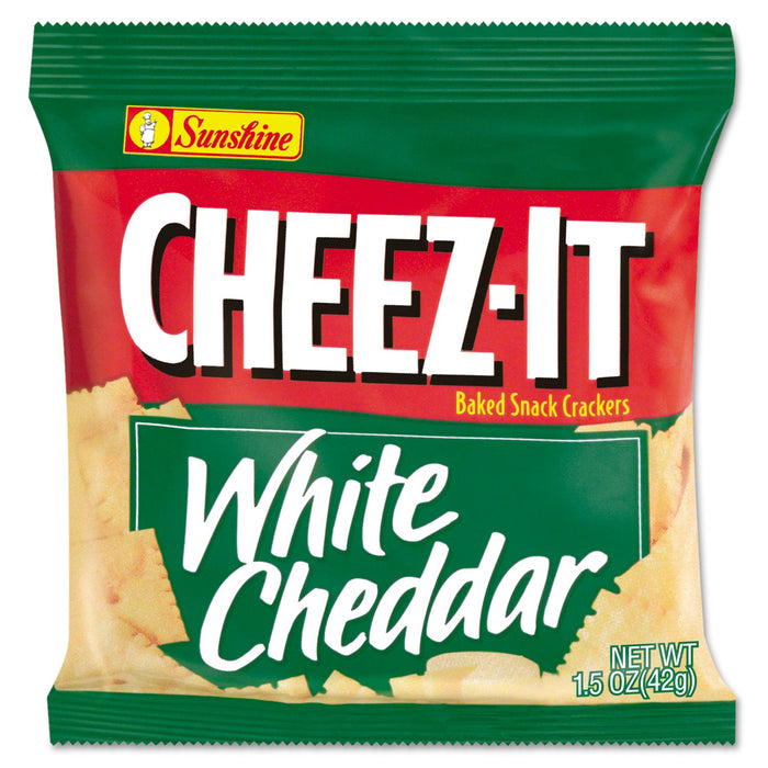 Sunshine Cheez-It Crackers, 1.5 oz Single-Serving Snack Bags, White Cheddar, 8/Box
