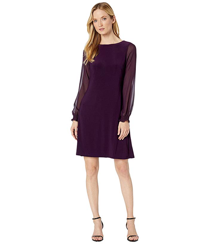 LAUREN Ralph Lauren Jersey Georgette-Sleeve Dress, Size 18 by Vanessa Jane