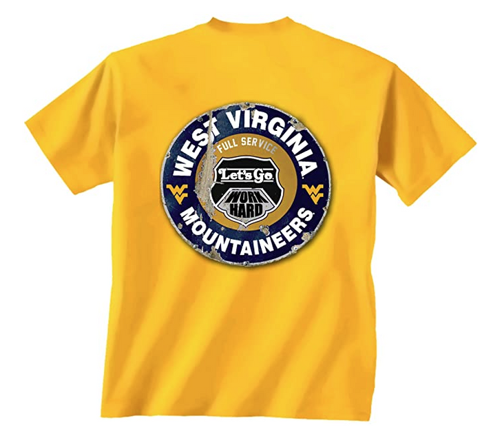 NCAA Men's West Virginia Mountaineers Mechanic Short Sleeve Tee by Vanessa Jane