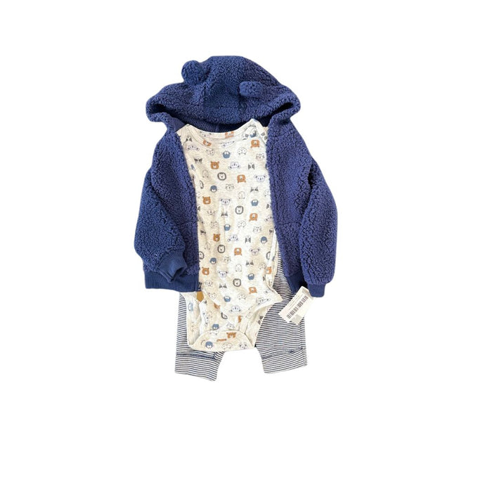 Carters Baby Boys 3-Pc. Hooded Fleece Jacket, Bodysuit and Pants by Vanessa Jane