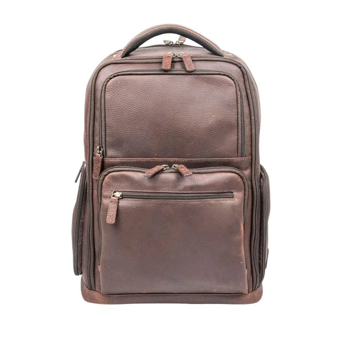 16" Cambridge Full-Grain Leather Laptop Backpack by MiamiLeathers.com