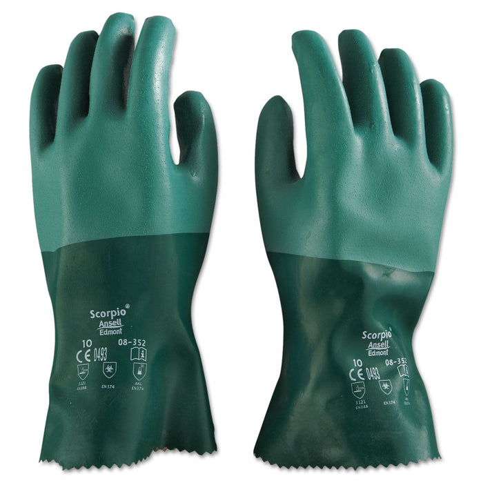 AnsellPro Scorpio Neoprene Gloves, Green, Size 10