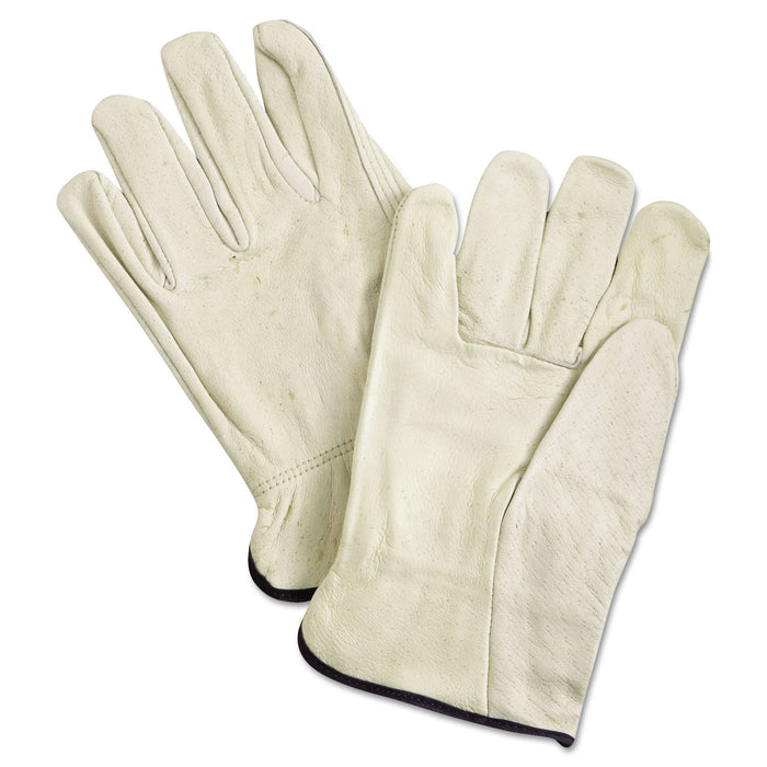 MCR Unlined Pigskin Driver Gloves, Cream, X-Large, 12 Pair