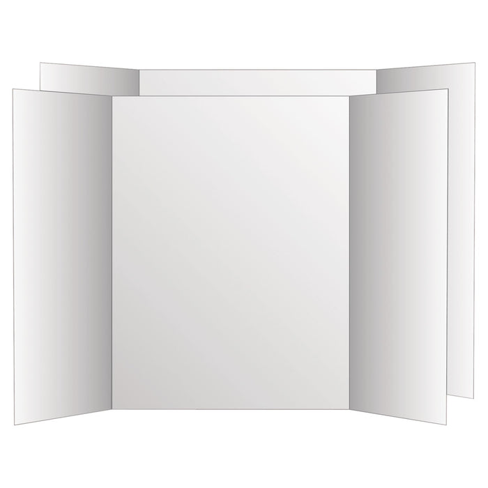 Eco Brites Two Cool Tri-Fold Poster Board, 36 x 48, White/White, 6/Carton