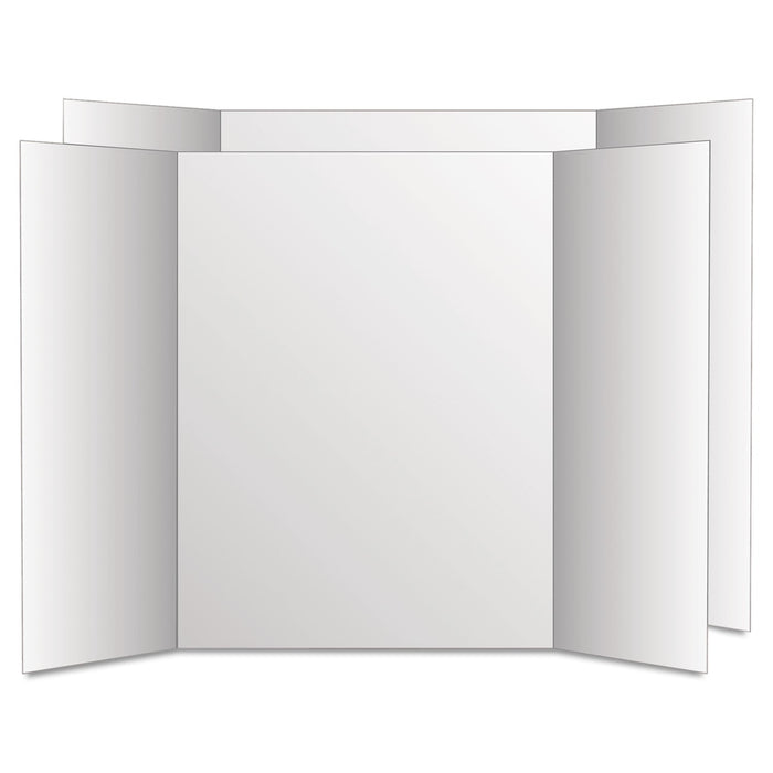 Eco Brites Two Cool Tri-Fold Poster Board, 28 x 40, White/White, 12/Carton