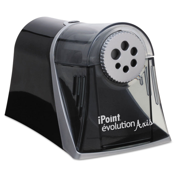 Westcott iPoint Evolution Axis Pencil Sharpener, AC-Powered, 5 x 7.5 x 7.25, Black/Silver