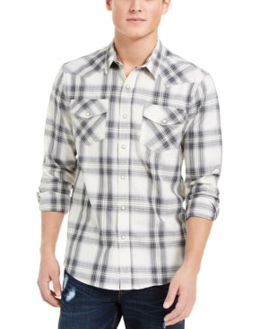 Sun + Stone Mens Tyler Western Plaid Shirt, Size XXL by Vanessa Jane