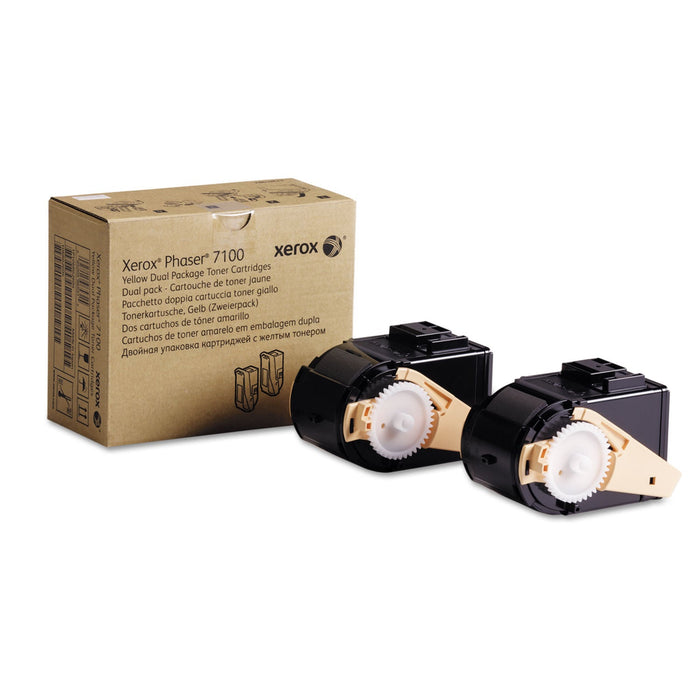 Xerox 106R02604 Toner, 9,000 Page-Yield, Yellow, 2/Pack