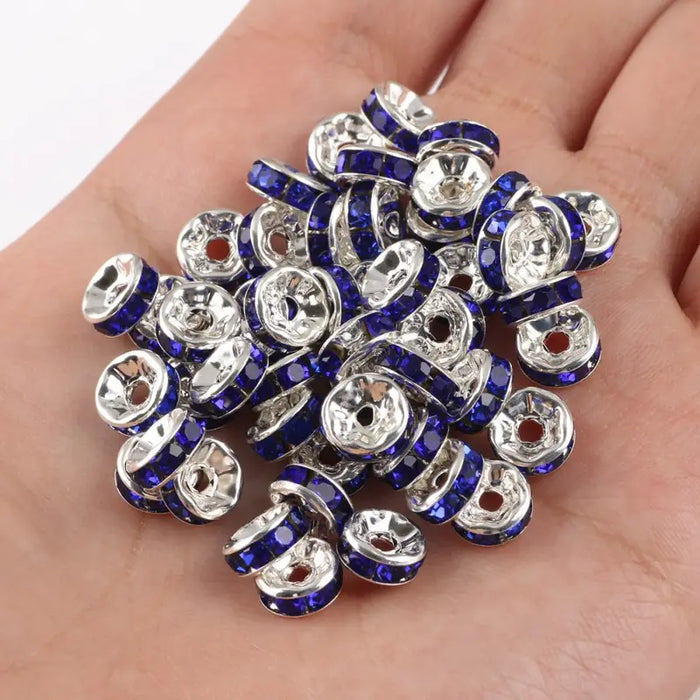 Preciosa 48-Piece Rhinestone Rondelle Beads, 4.5mm, Tanzanite by Vanessa Jane