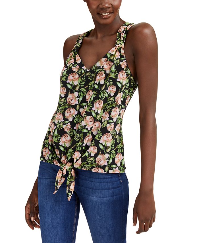 International Concepts Petite Printed Tie-Front Top, Size PP by Vanessa Jane