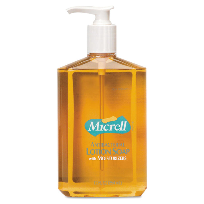 MICRELL Antibacterial Lotion Soap, Light Scent, 12 oz Pump Bottle