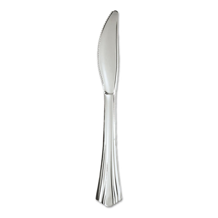 WNA Heavyweight Plastic Knives, Silver, 7 1/2", Reflections Design, 600/Carton