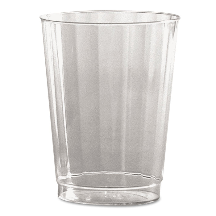 WNA Classic Crystal Plastic Tumblers, 10 oz, Clear, Fluted, Tall, 20/Pack, 12 Packs/Carton