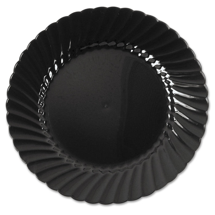 WNA Classicware Plastic Plates, 6" dia, Black, 10/Pack, 18 Packs/Carton