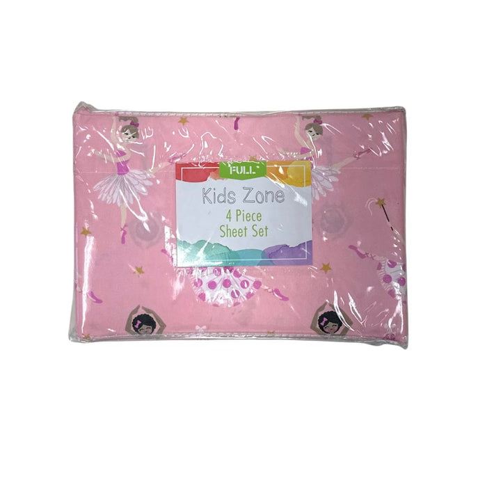Sanders Printed Microfiber 4 PC. Sheet Set, Full – Pink Ballerina by Vanessa Jane